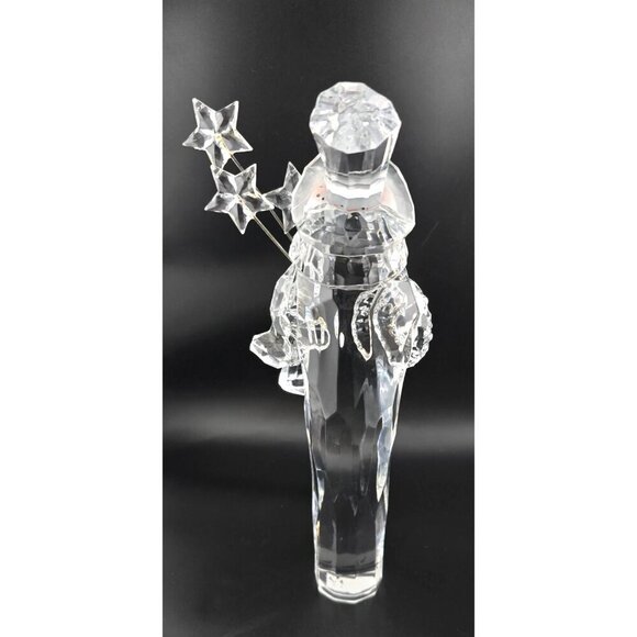 7" Crystal Snowman Figurine With Star Wand, Top Hat and Carrot Nose - Picture 5 of 9